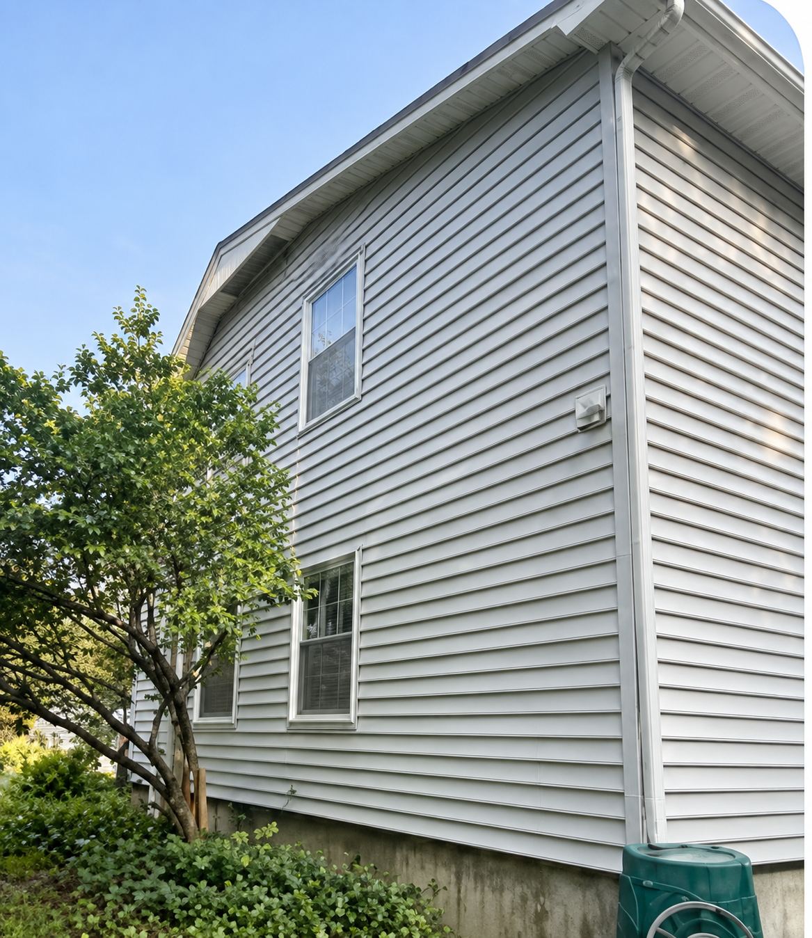 The siding after washing